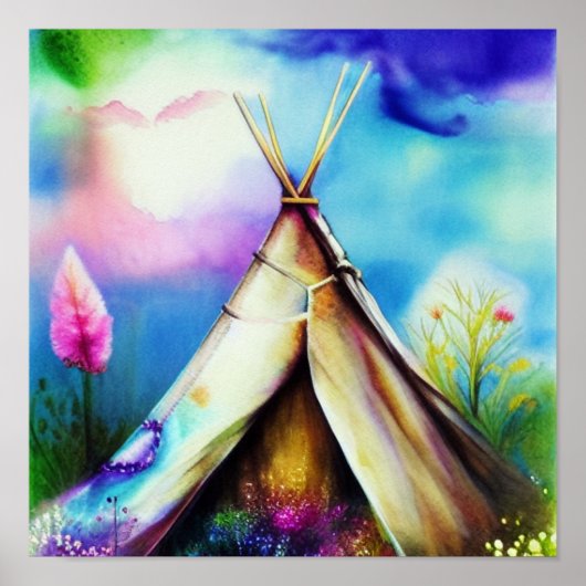Teepink und Wasserkunst Poster (Vorne)