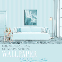 Teeraum Blau Sechs Zoll Schattenstreifen Tapete