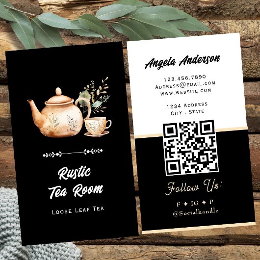 Teeraum-QR-Code und Website Visitenkarte