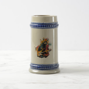 Teerdesign aus niedlichem Katzengestein Bierglas