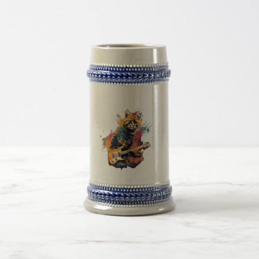 Teerdesign aus niedlichem Katzengestein Bierglas (Mittel)