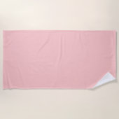 Teerosa-Rosa Volltonfarbe Strandtuch (Vorderseite)