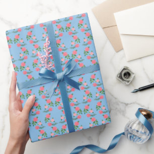 Teerosen-Muster Süße Blumen Feminine Zart Geschenkpapier