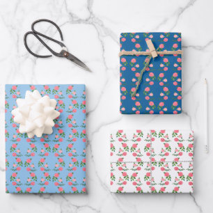 Teerosen-Muster Süße Blumen Weiblich Geschenkpapier Set