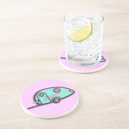 Teertropfen RV Anhänger Sandstein Untersetzer (Seite)