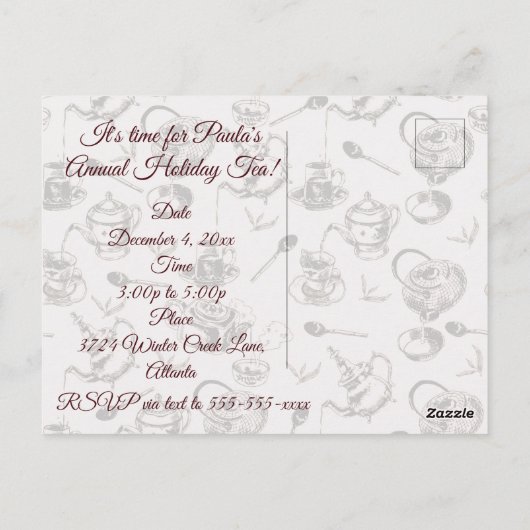 "Tees" - Einladung zur Saison Postkarte (Rückseite)