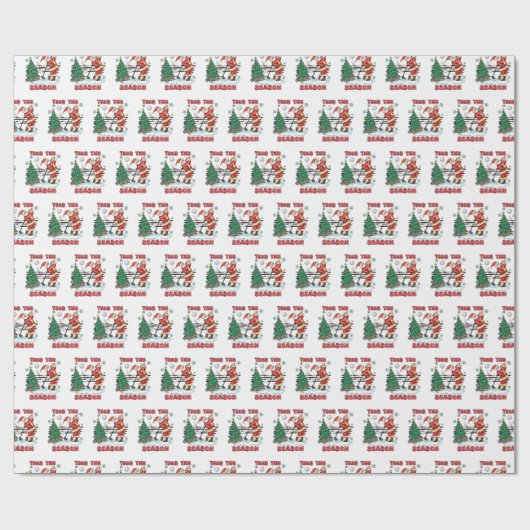 Tees the Season for Christmas Santa Golf By Par Geschenkpapier (Flach)