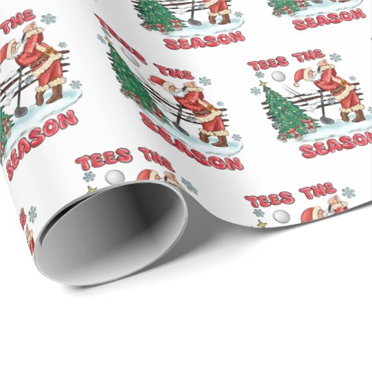 Tees the Season for Christmas Santa Golf By Par Geschenkpapier (Rolleneckpunkt)