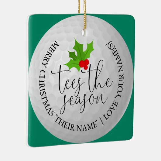 Tees The Season Fun Golfer Christmas Golf Gift Keramikornament (Rechts)