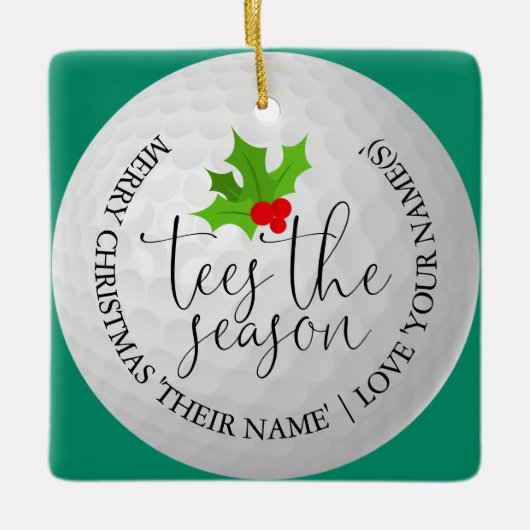 Tees The Season Fun Golfer Christmas Golf Gift Keramikornament (Vorderseite)