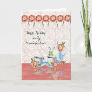 Tees Time Birthday Card für Ihre Schwester Karte