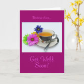 Teeschale u. -gänseblümchen: Erhalten Sie gut Karte (Gelbe Blume)