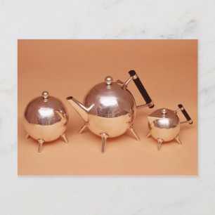 Teeservice mit vergoldeten Innenräumen Postkarte