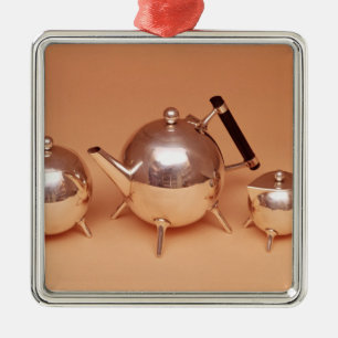 Teeservice mit Vergoldungsinnenraum Silbernes Ornament