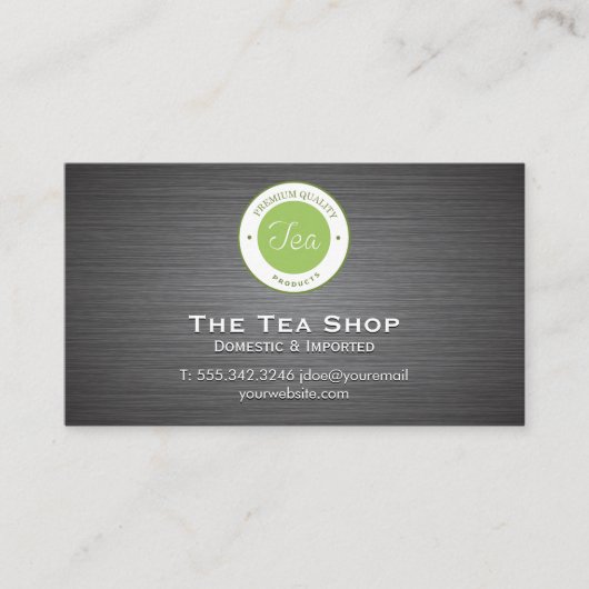 Teeshop | Metallischer Hintergrund Visitenkarte (Vorderseite)