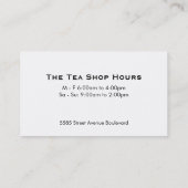 Teeshop Visitenkarte (Rückseite)