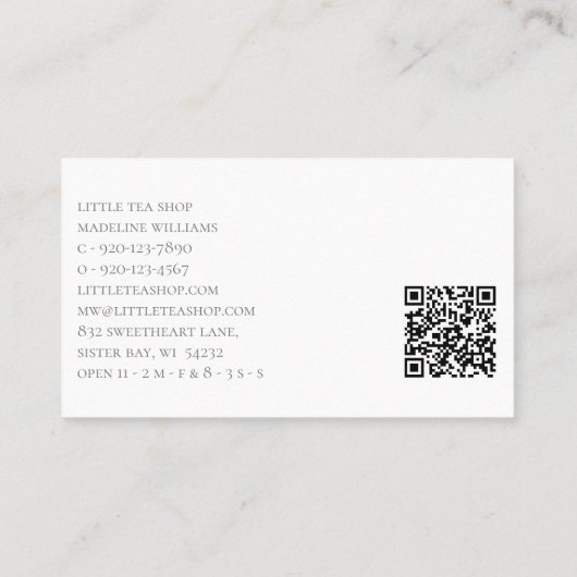 Teeshop Visitenkarte (Rückseite)