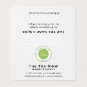 Teeshop Visitenkarten (Außenseite Aufgefaltet)