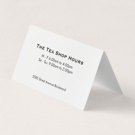 Teeshop Visitenkarten (Rückseite)