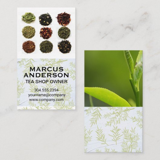Teesorten Visitenkarte (Vorne/Hinten)