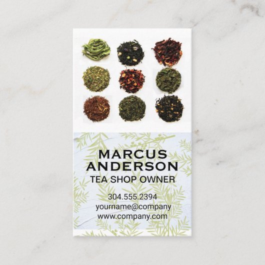 Teesorten Visitenkarte (Vorderseite)