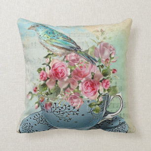Teetasse Blume Kissen