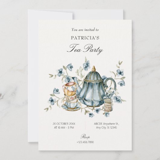 Teetasse Einladung (Vorderseite)