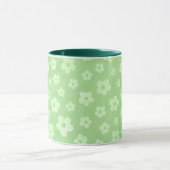 Teetasse mit grünem Griff und grüner Blume (Zentrum)