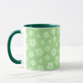 Teetasse mit grünem Griff und grüner Blume (Links)