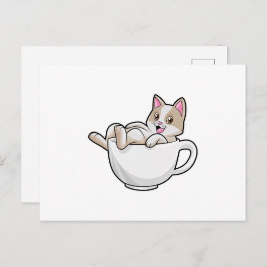 Teetasse Postkarte (Vorne/Hinten)