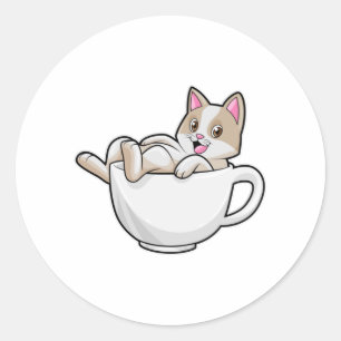 Teetasse Runder Aufkleber