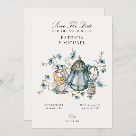 Teetasse Save The Date (Vorne/Hinten)