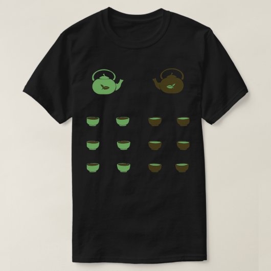 Teetasse und Teekanne T-Shirt (Design vorne)