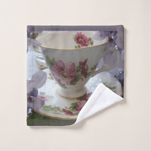 Teetasse & Wisterie Waschlappen (Waschlappen)