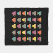 Teetassen aus Retro-Porzellan, farbenfrohe Kaffeet Fleecedecke (Vorderseite (Horizontal))