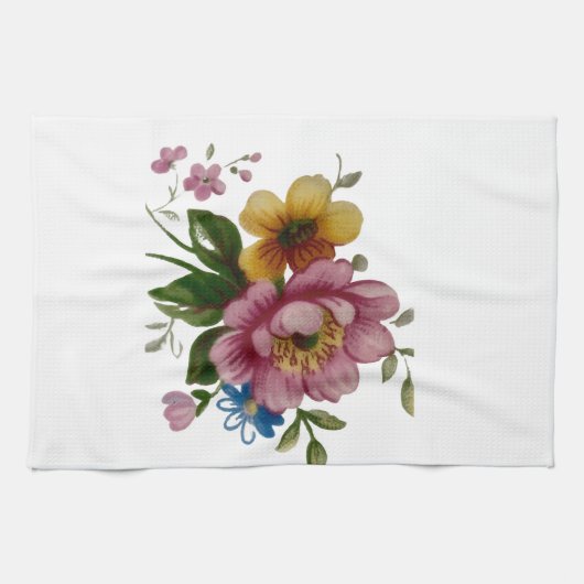 Teetassen-Blumenstrauß Geschirrtuch (Horizontal)