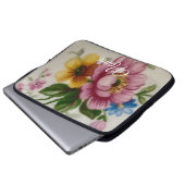 Teetassen-Blumenstrauß Laptopschutzhülle (Vorne Knopf)