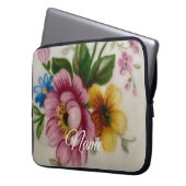 Teetassen-Blumenstrauß Laptopschutzhülle (Vorderseite Links)