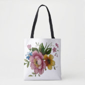 Teetassen-Blumenstrauß Tasche (Vorderseite)