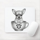 Teetassen Chihuahua Welpe Mousepad (Mit Mouse)