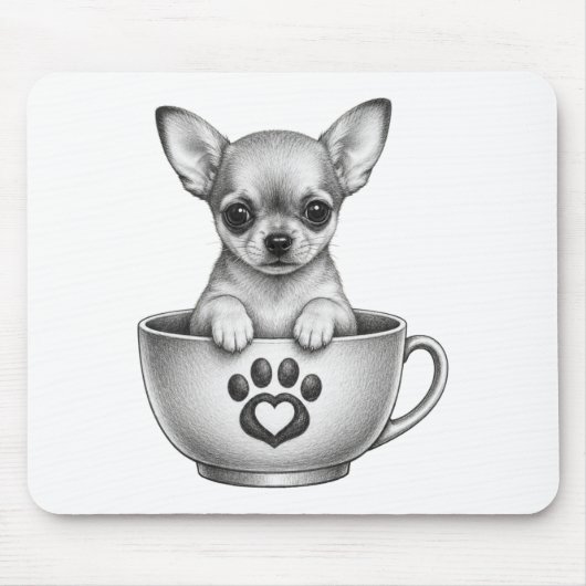 Teetassen Chihuahua Welpe Mousepad (Vorne)