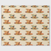 Teetassen Geschenkpapier (Flach)