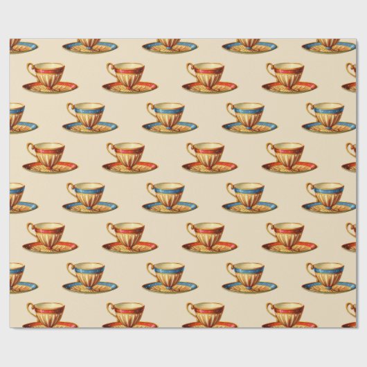 Teetassen Geschenkpapier (Flach)
