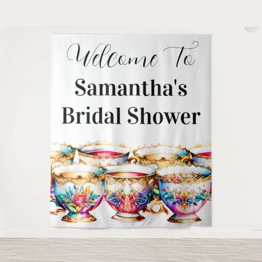 Teetassen Hochgebirge Blume Sommerfrühlingsstimmun Wandteppich (Vorderseite)