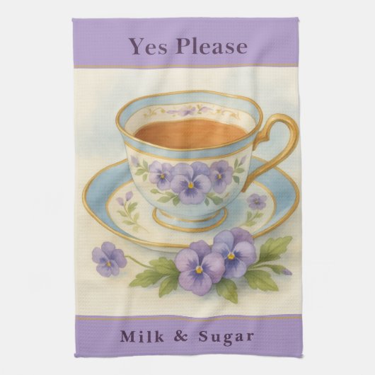 Teetassen Küchenhandtuch Kitchen Tea Towel Geschirrtuch (Vertikal)
