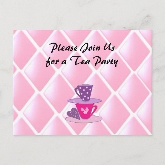 Teetassen-Party Einladung (Vorderseite)