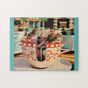 Teetassenfahrt aus den 1960er Jahren im Vergnügung Puzzle