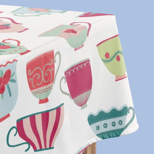 Teetassenmuster Tischdecke