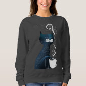 Teetemperatur bei Katze mit Schwanz Sweatshirt (Vorderseite)