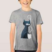 Teetemperatur bei Katze mit Schwanz Tri-Blend Shirt (Vorderseite)